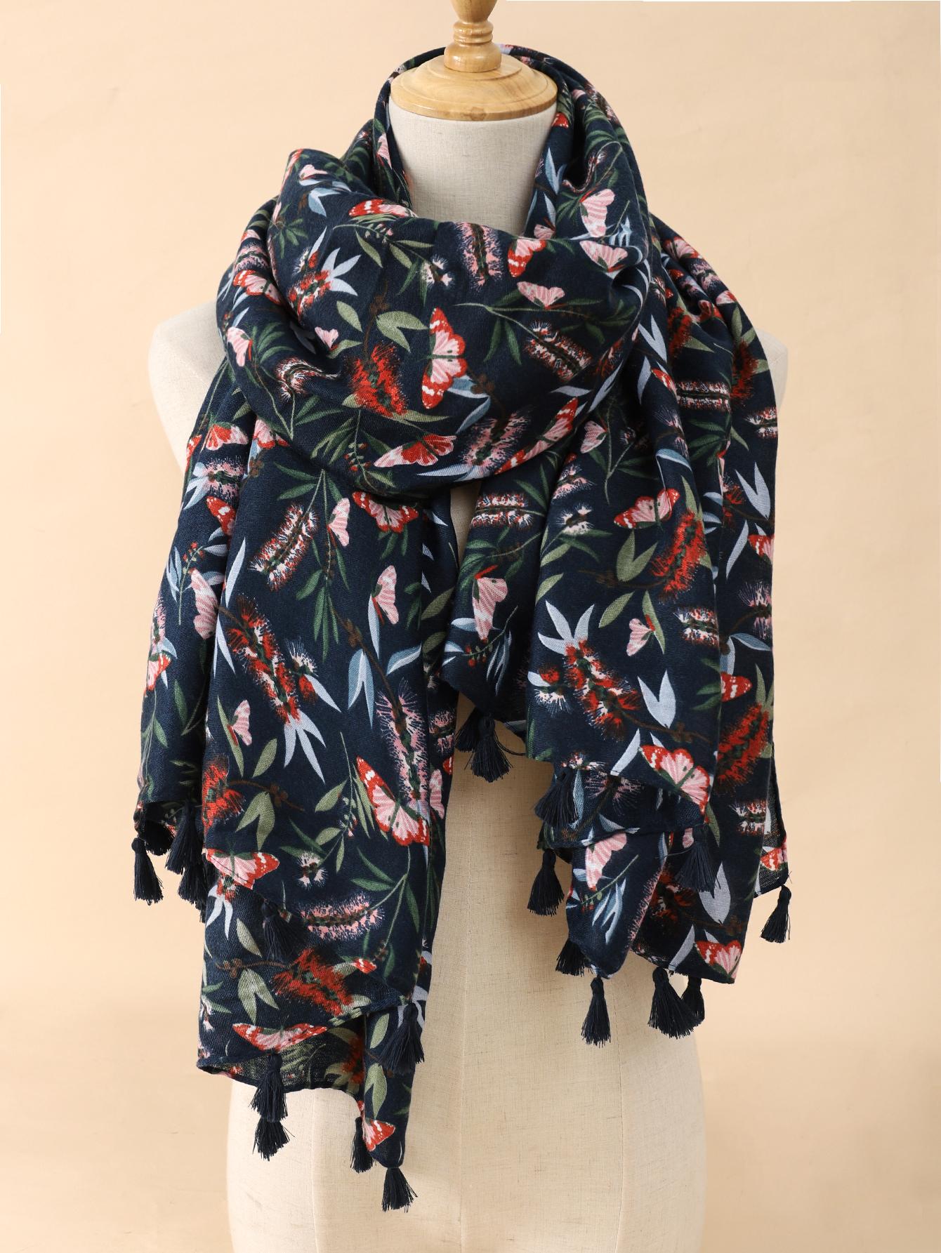 

Испанская мода ромашки цветочные кисточки вискозная шаль шарф женский принт мягкий пашмина палантин снуд буфандас мусульманский хиджаб Sjaal One Size