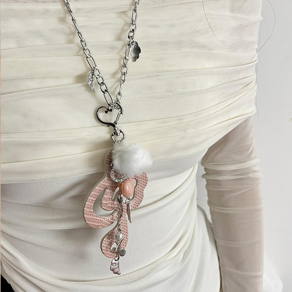 Harajuku Musical Notes Necklace Y2K Furball Wing Chain Choker Heart Pendant Necklace  Subculture