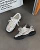 2025 Autumn Lace Pearl Model Inner Height Increase Soft Sole White Shoes Sports Breathable Casual Women's Shoes Non-slip and Wear-resistant
