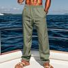 Men's Summer Breathable Cotton and Linen Straight-Leg Pants - Loose Casual Sportswear