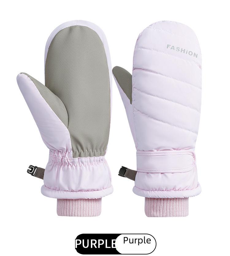 Dámské nepromokavé zimní lyžařské rukavice - Kompatibilní s dotykovou obrazovkou, Silné a hřejivé pro lyžování na jedné/dvou deskách a cyklistiku.