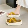 Thick-soled Cool Slippers Women's Shoes Summer Outer Wear Summer Pearl Leisure Beach One-word Drag
