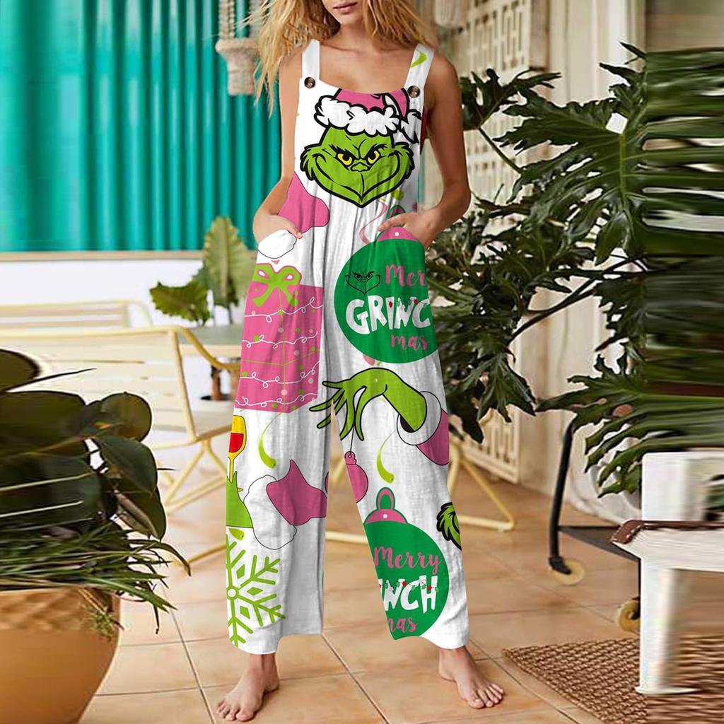 Womens Casual Overalls Jumpsuits Adjustable Straps Sleeveless Summer Cute Comfy Rompers With Pocket