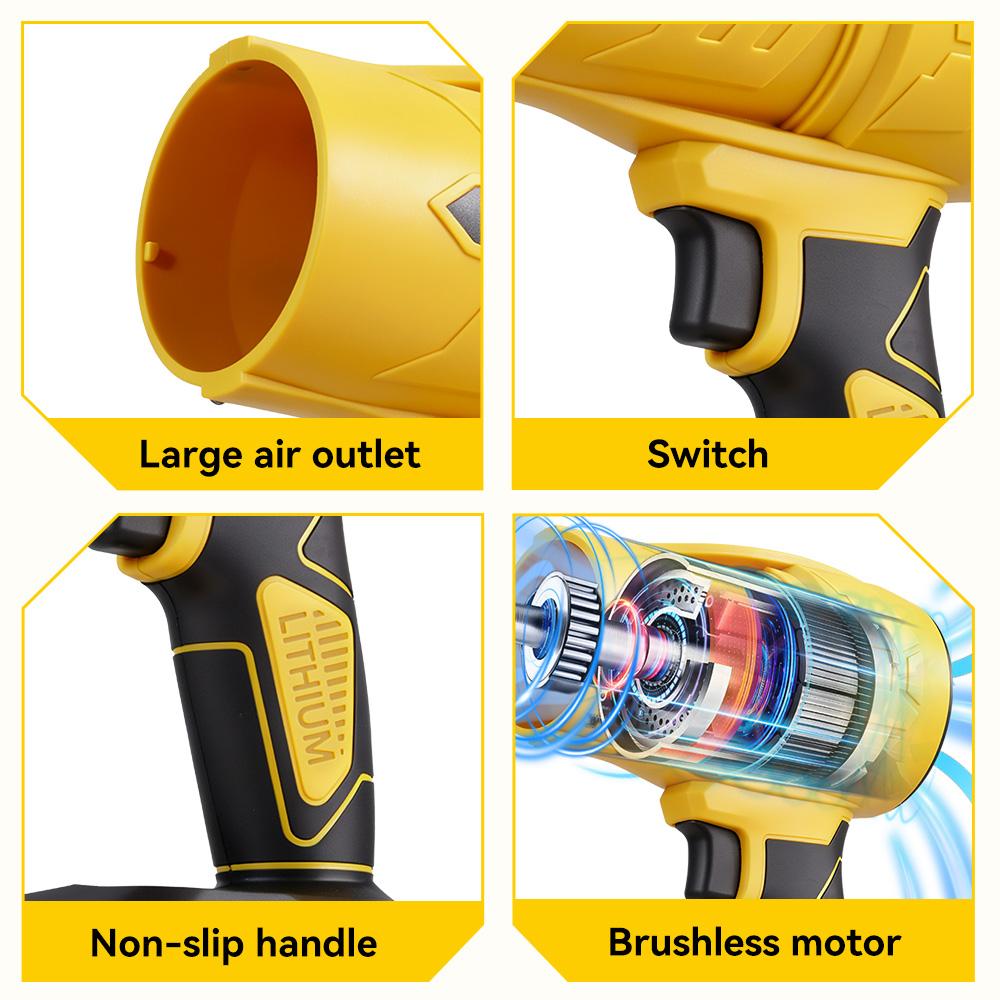 MELLWIN Brushless Electric Turbo Fan Blowers Jet Violent Handheld Leaf Blower Dust Blowing for Makita 18V Battery Pins