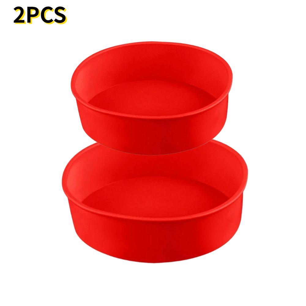 6/8Inch Silicone Round Cake Tray Pans - Food Grade Nonstick Easy Release Mold, Oven Safe for DIY Chiffon Rainbow Cheese Cakes