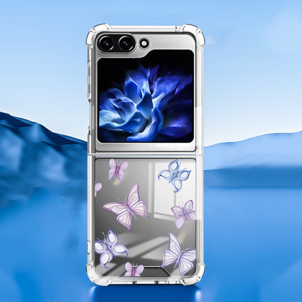 Samsung Galaxy Z Flip 5 Butterfly Lace 2-in-1 Phone Case with TPU+PC Material