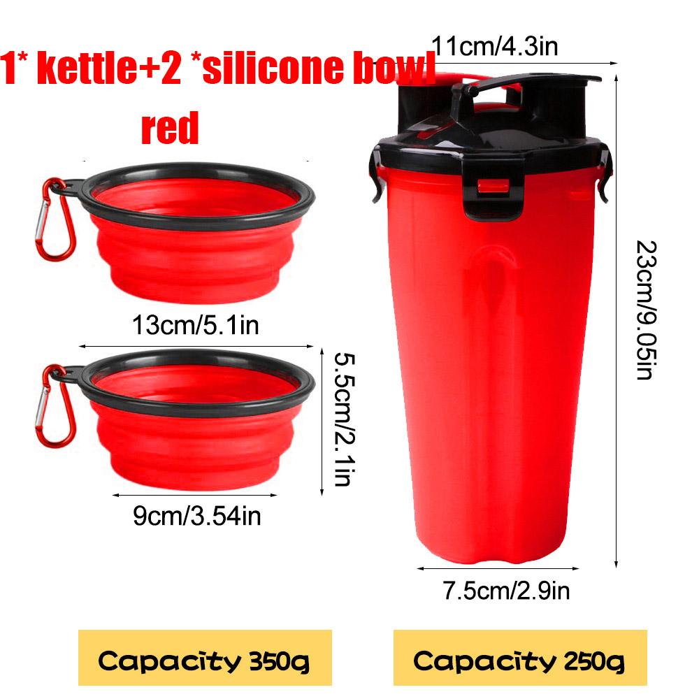 Portable 2 In 1 Pet Food Water Food Container with Folding Silicone Pet Bowls Outdoor Travel Dog Feeder Cup Pets Supplies