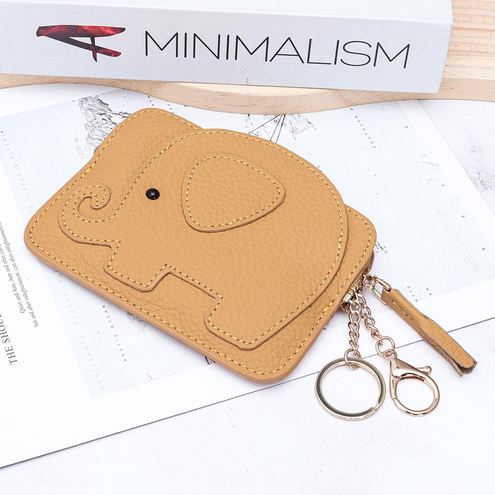 Animal Elephant Shape Coin Purse with Hanging buckle Fashion Women Genuine Leather Chic Clutch Coin Organizer for Girls