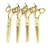 6.0 Inch Gold Pattern Flat Cut Tooth Scissors Hair Scissors Hair Scissors