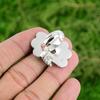 Pietra di Luna Naturale Gemma Dichiarazione Fiore Anello Bianco Regolabile Argento 925