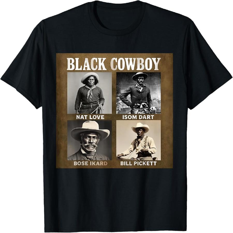 Черная Ковбойская Западная Родео Меланин Черная История Техас Ретро Футболка S