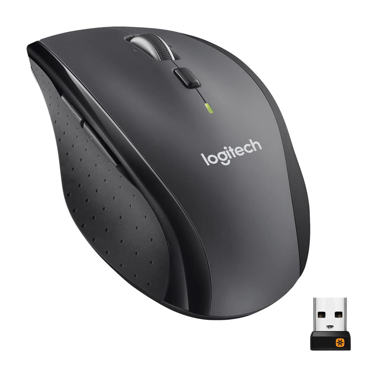 

Logitech M705 Wireless Mouse Laser Office Mouse Mac Right Hand Ergonomic Mouse Battery Powered Dual Wheel Mode чёрный