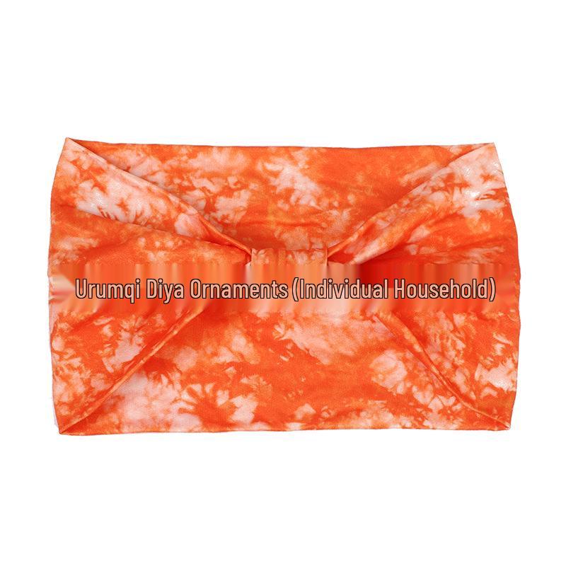 Bohemian Paisley Tie-Dye Wide Knot Headband for Women