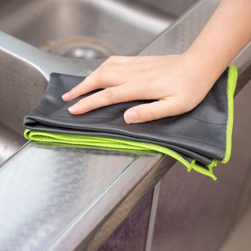 1PCS Carbon Microfiber Cleaning Cloth Lint Free Reusable Kitchen Dish Cloth Glass Window Polishing Streak Free Miracle Clean Rag