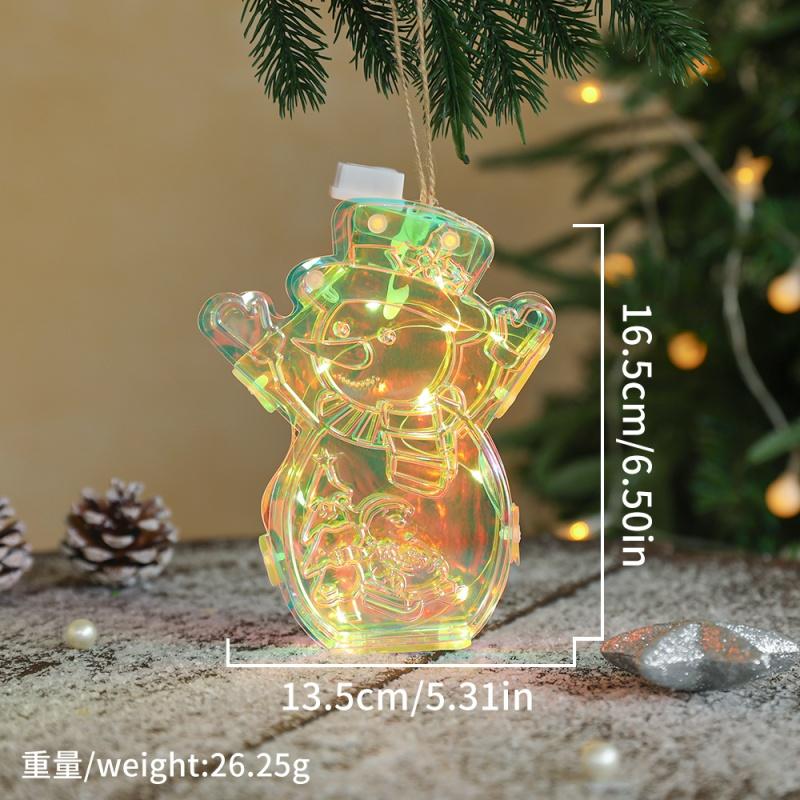 

Vibes Snowman Snowflake LED Lights Gifts Christmas Decoration Xmas Tree Hanging Christmas Ornament Home Room Decor New Year 2025 1Pcs
