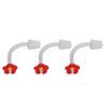  Feeder Tubes with Red Flower Tips, 3 Pack Floral Replacement Feeding Tubes with Rubber Stoppers  Glass Feeder Parts for Garden