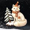Winter Holiday Decorations Christmas Fox Window Clings, Forest Animal Double-Side Sticker, Decorative Fridge Decals Cute Reusable Static Glass