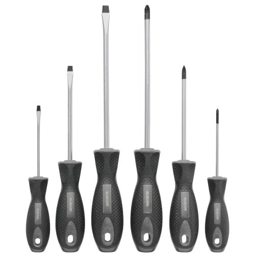 ELECOM TL-SDS6 Screwdriver Set, 6 Screws (3 Phillips and 3 Flathead), Magnetic Tips with Hanging Hole