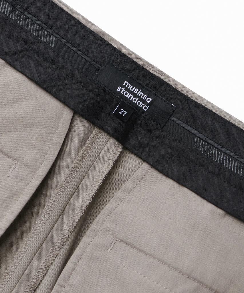 MUSINSA STANDARD WOMAN Women'S Summer Wool One-Pleat Wide Hidden Elastic Waist Slacks [Light Beige]