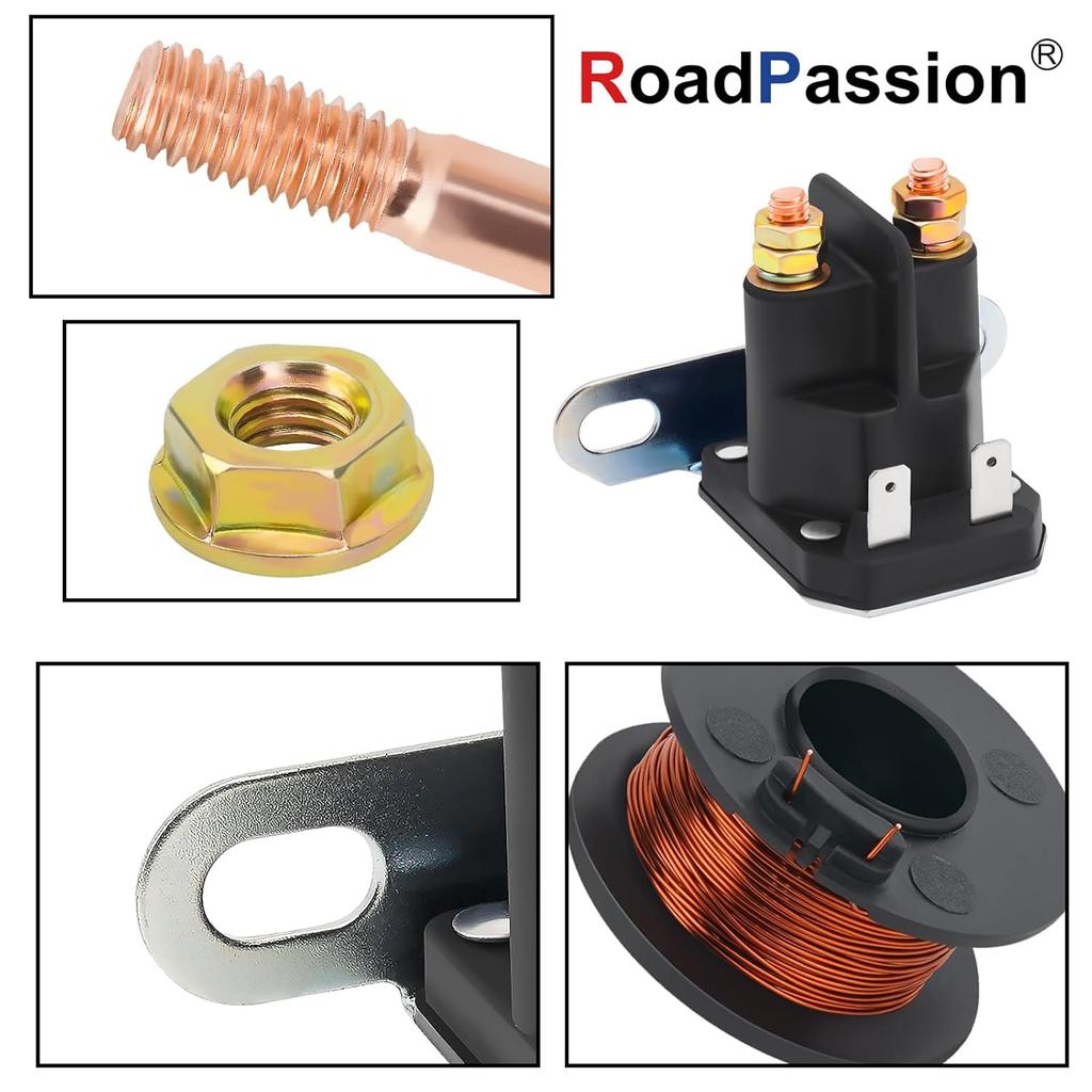Road Passion Starter Solenoid Relay for X140, Z225, Z425, Z445, Z645; Troy Bilt Big Red Horse, Bronco, Super Bronco, Tuffy