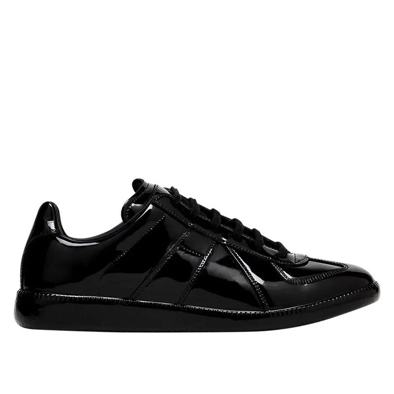 LUXSOLE High Quality Men Fashion Black White Leather Paint Splatter Low Top Casual Shoes Unisex Luxury Brand Spring Autumn Flat Shoes