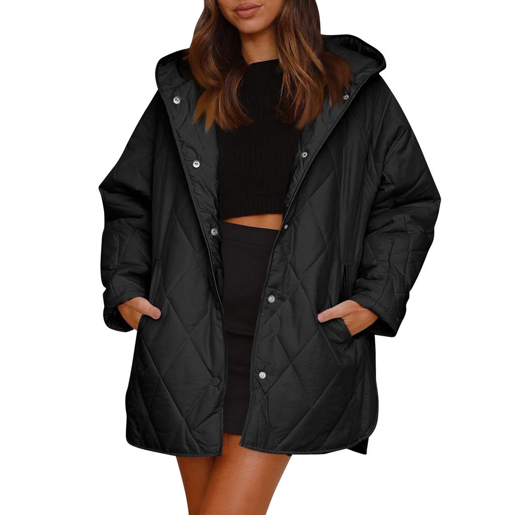 Dámská módní ležérní diamantová lehká bunda s kapucí