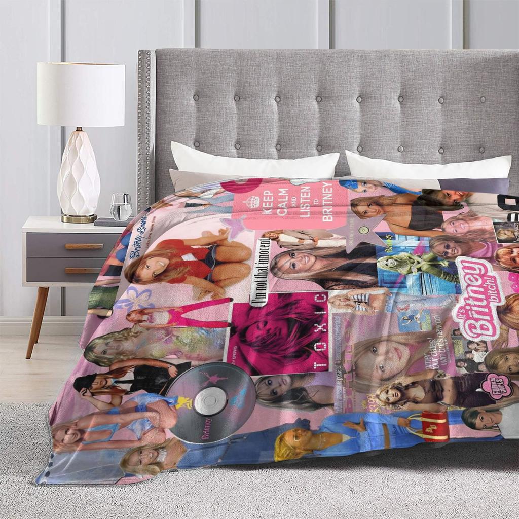 Warm Soft Blankets Travel Office Britneys Spears  Throw Blanket  Flannel Bedspread For Couch Chair Print Sofa Bed Cover