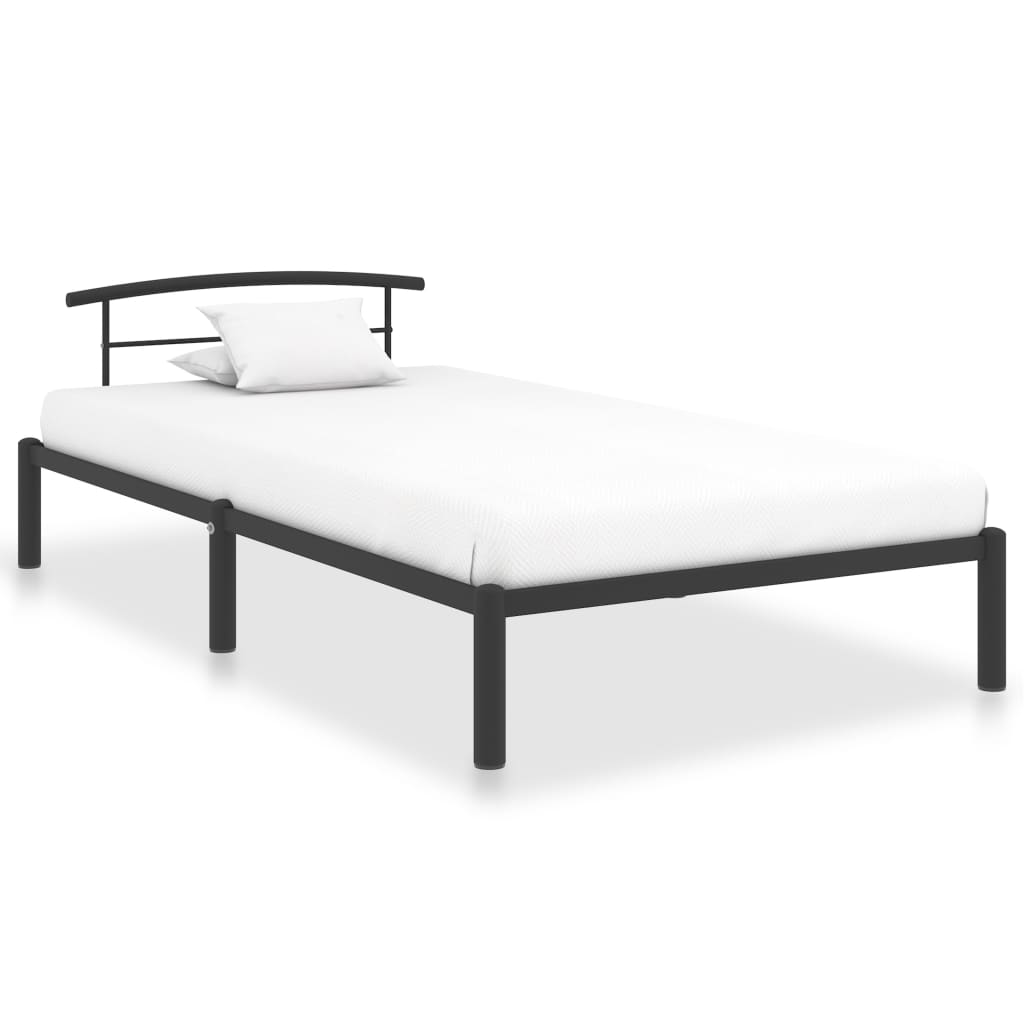 Buy Bed Frame Black Metal 90x190 cm Comfortable Home Bed Furniture