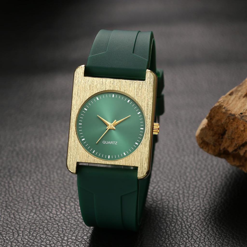 Square Watch Women Silicone Strap Waterproof Fashion Analog Quartz Watch Accessory - Birthday Anniversary Christmas Valentine's Day Gift