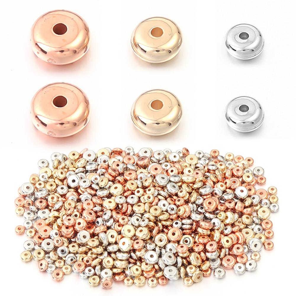 200-400pcs/Lot 4 5 6mm Round Flat Wheel Beads CCB Beads DIY Bracelet Necklace Loose Spacer Beads for Jewelry Making Wholesale