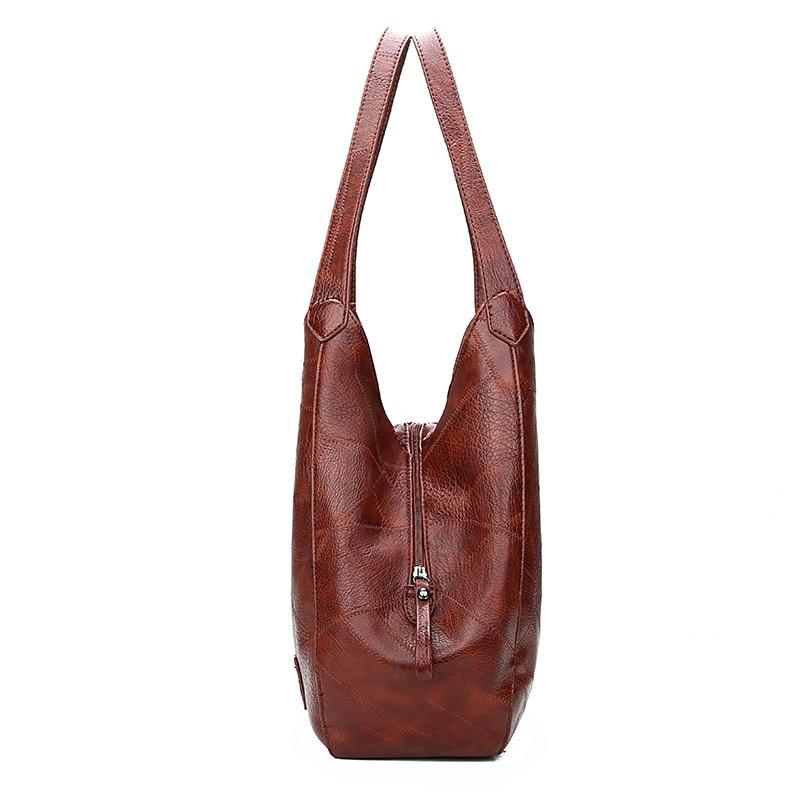 Vintage Handbag For Women Soft PU Leather Shoulder Bag Large Capacity Luxury Lady Purse Brand Shoulder Bag Shopping Bag
