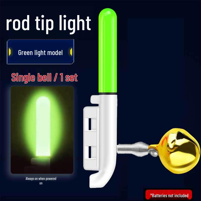 Night Fishing LED Rod Tip Light with Copper Bell - Sea Rod Alarm and Glow Sensor