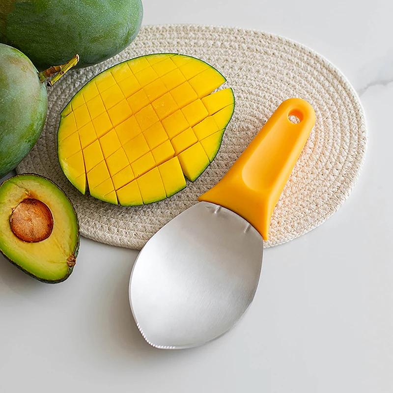 Multifunctional Fruit Spoon Mango Slicer Cutter Watermelon Cutting Knife Mango Dicing Tools Mango Diced Scoop Kitchen Gadgets