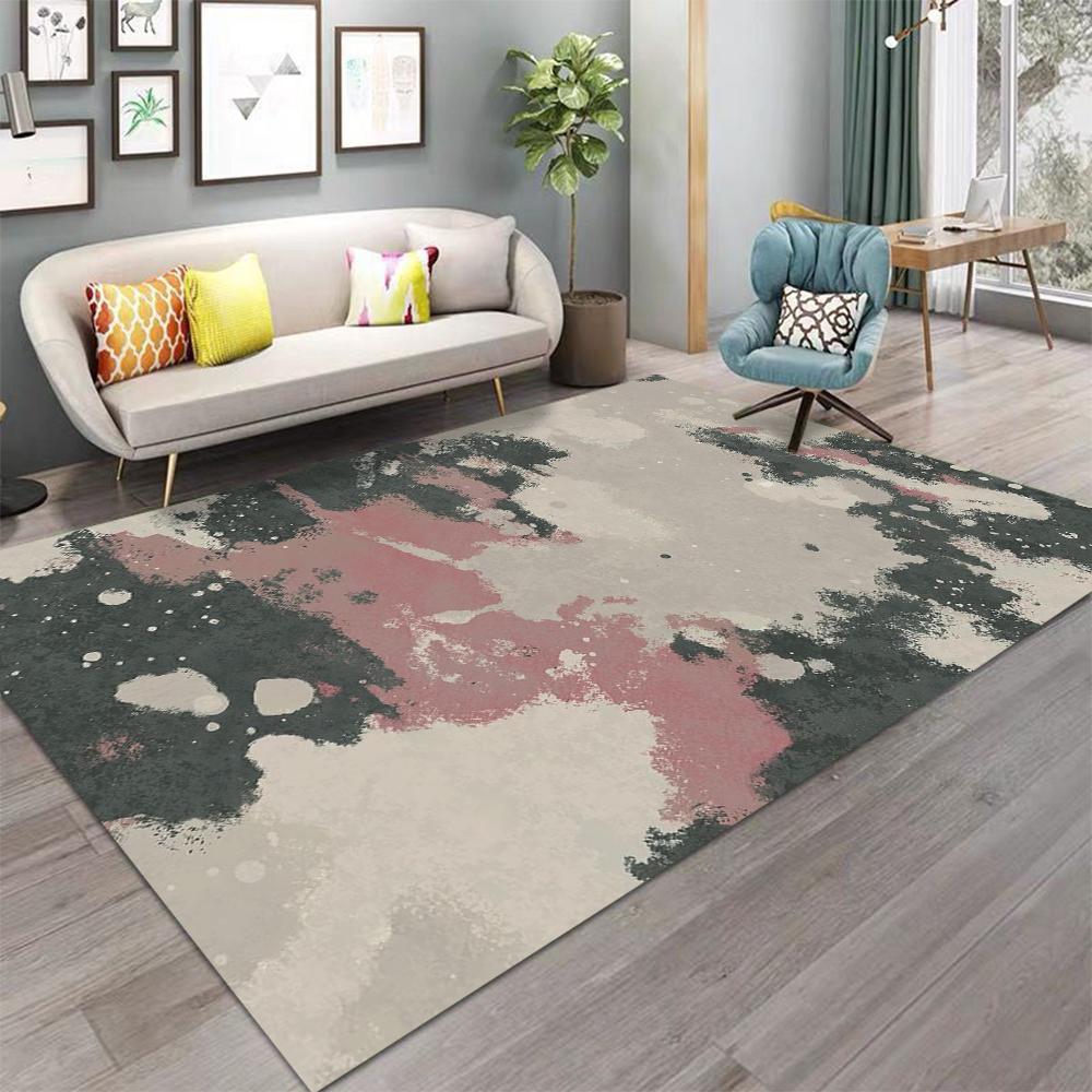 Modern Minimalist Living Room Carpet for Living Room Bedroom Bathroom Kitchen Doormat Stain Resistant Non-Slip Floor Mat