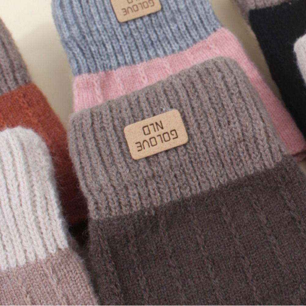 Warm Knitted Fingerless Gloves Thick Winter Warm Gloves New Half Finger Gloves  Women Men