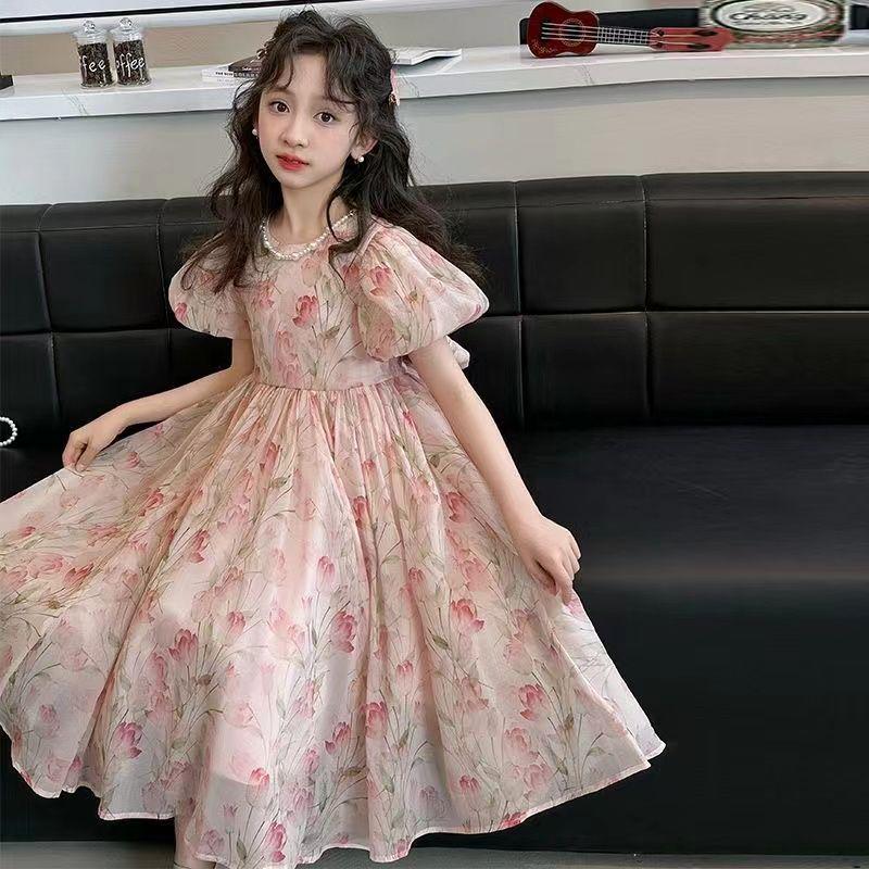 Стильное летнее платье-принцесса для девочек - Новая мода 2026 Size 120 recommended height ~110 cm