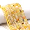 4 6 8 10mm Natursteinperlen Gelb gestreifte Achatperlen Runde lose Perlen für Schmuckherstellung DIY Armband Halskette Zubehör