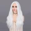 Elegant Long Wavy Curly Wig Middle Part Cosplay Lolita Wigs White Orange Synthetic Wigs  Halloween