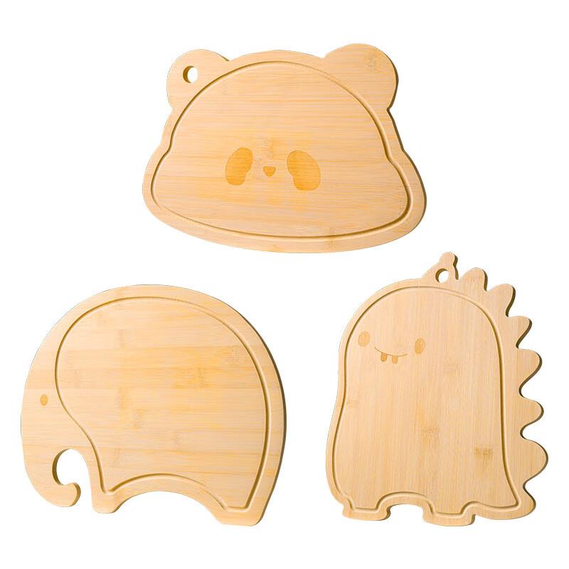 ZISIZ Zestaw bambusowych desek do krojenia z dinozaurami (2-Pack)