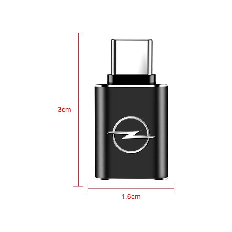 1Pcs Car Charging Adapter Type-C To USB Converter Car Accessories For Opel Astra j Insignia Astra g Corsa Zafira b Mokka Vivaro Meriva