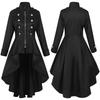 Retro Multi-color Swallowtail Trench Coat – Long Irregular Hem, Various Sizes