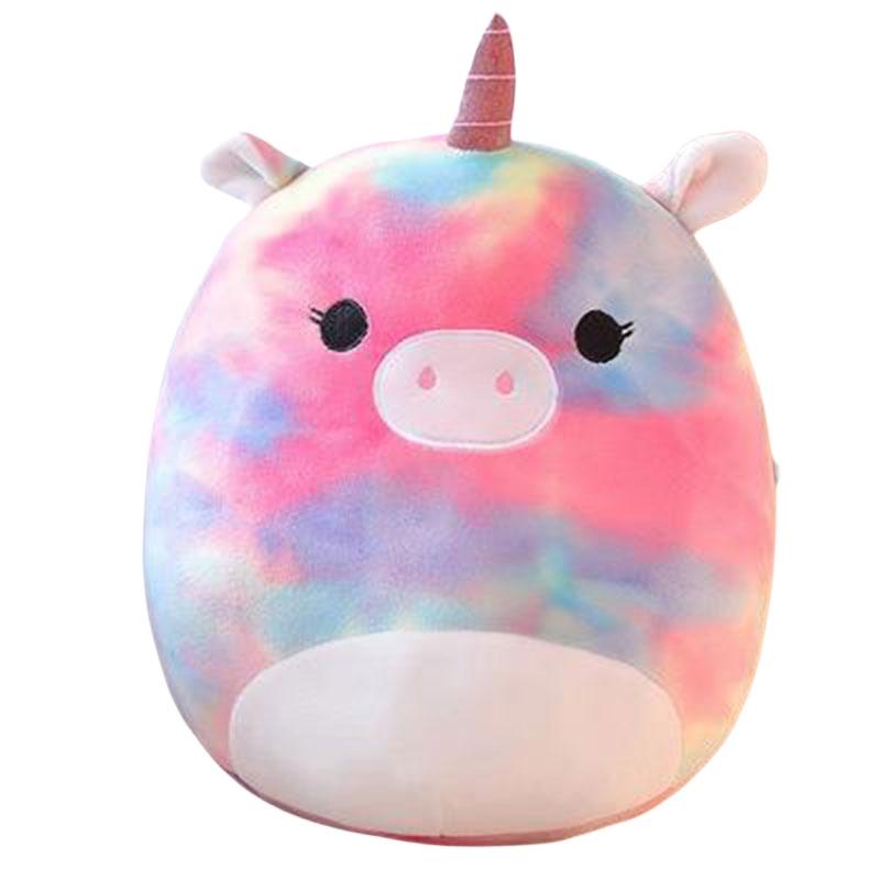 Cute Cartoon Animal Rainbow Unicorn Pillow Soft Plush Toy Cushion Embroidered Stuffed Doll For Girls 35cm