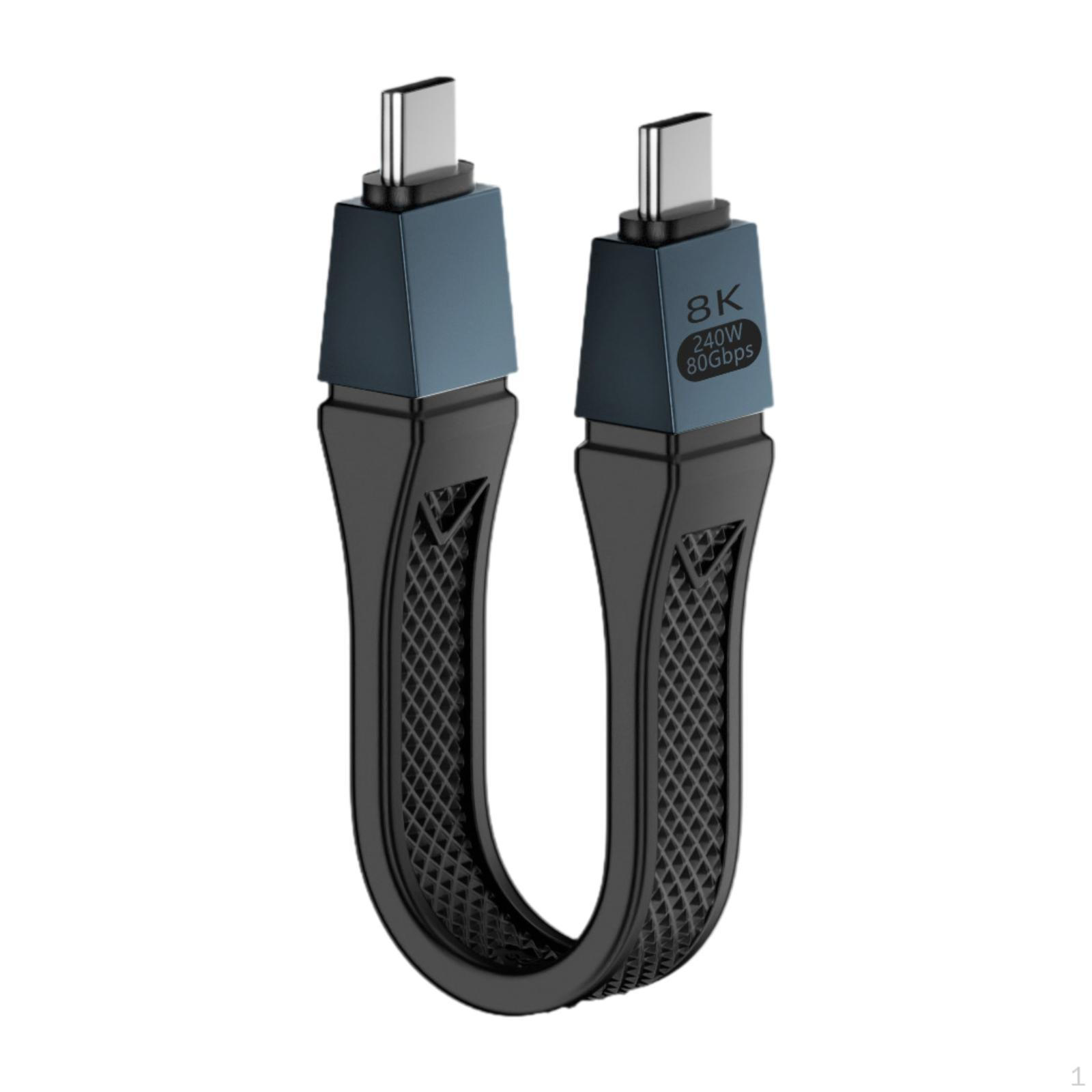 

Короткий USB-кабель C, соединение 80 Гбит/с, 13 см, 240 Вт, высокоскоростная передача данных чёрный