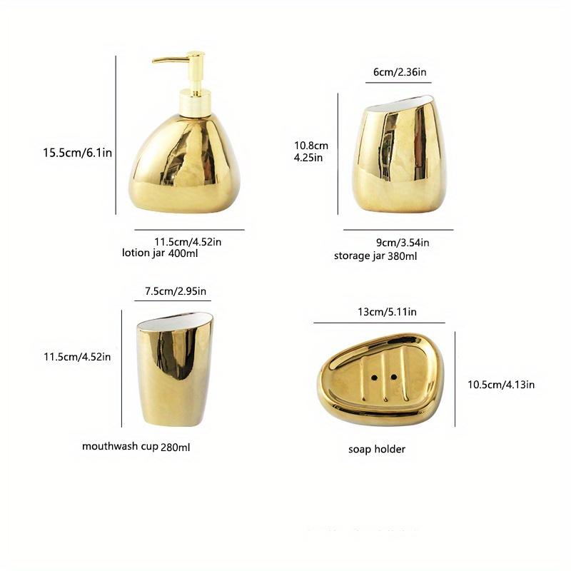 5pcs 1set Bathroom Wash Up Light Luxury Ceramic Accessories set,Soap Holder,mouthbrush Cup,storage Jar and Lotion Jarceramic Set for Toilet Supplies.