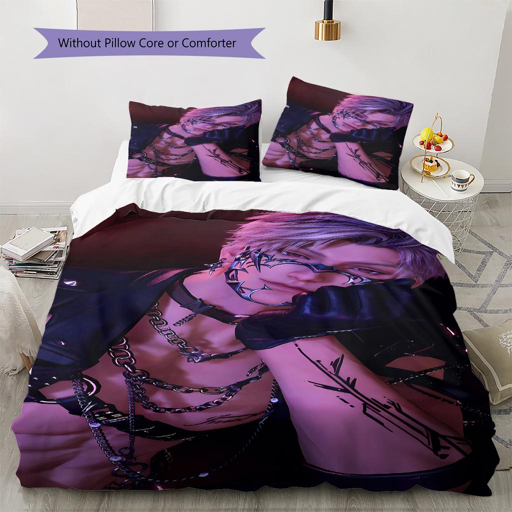 Love and Deepspace Sylus Pattern Bedding,Quilt Set Quilt Cover Pillowcase Home Birthday Gift (1 * duvet cover + 2 * pillowcase, without core)