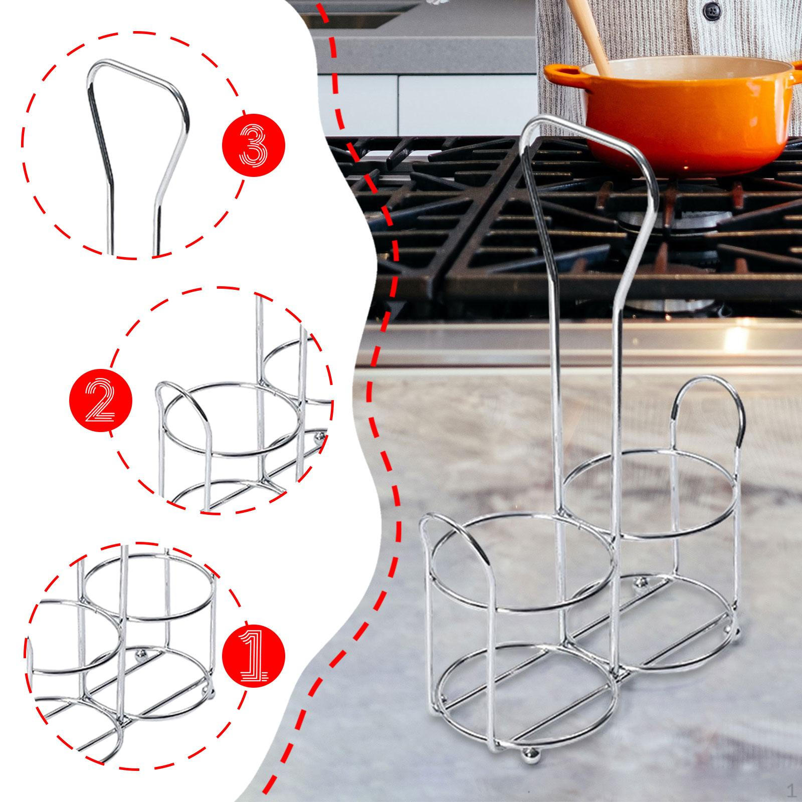 

Spice Rack Cabinet Shelf Countertop Iron Rustproof Organization Kitchen Organizer срібний