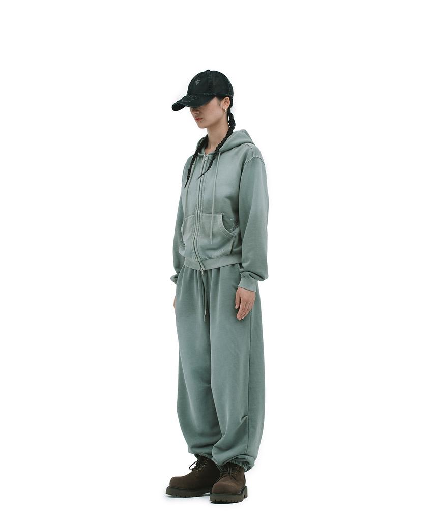 Defgarments Pig Brushed Hood Zipup [Khaki]
