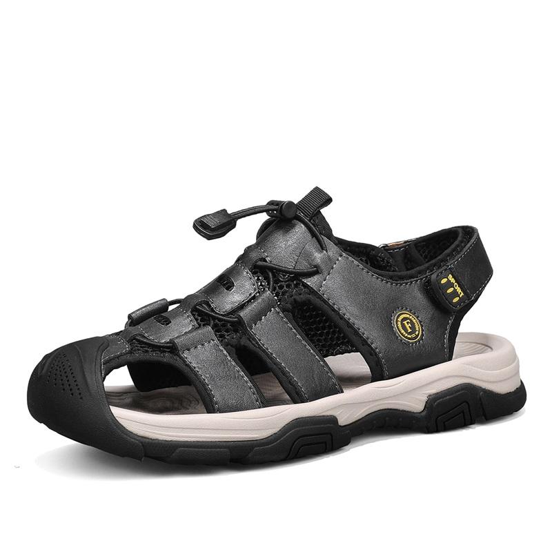 

Мужские кожаные сандалии Уличные пляжные сандалии 39 чёрный