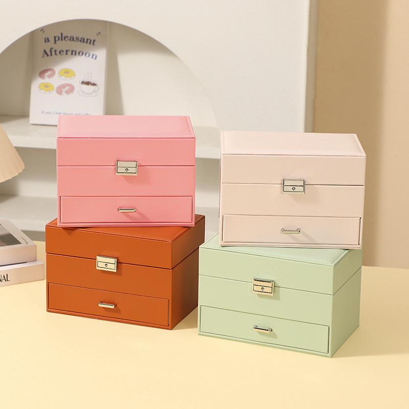 Dual-Layer Lockable Jewelry Box with Double-Opening, High-Grade Storage for Jewelry and Ornaments