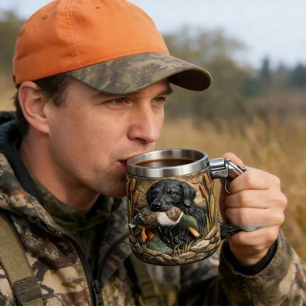 Edelstahlbecher für Jäger, Leichter Campingbecher, Auslaufsicher & Bruchsicher, Perfekt für Jagdausflüge, Rucksacktouren & Outdoor-Abenteuer
